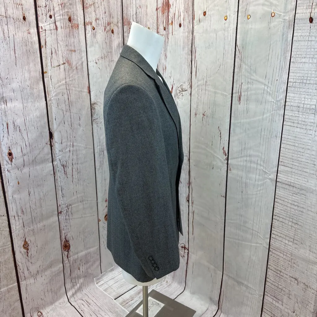 MENS SADDLEBRED GREY BLACK HOUNDSTOOTH SUIT JACKET SIZE LARGE TC3