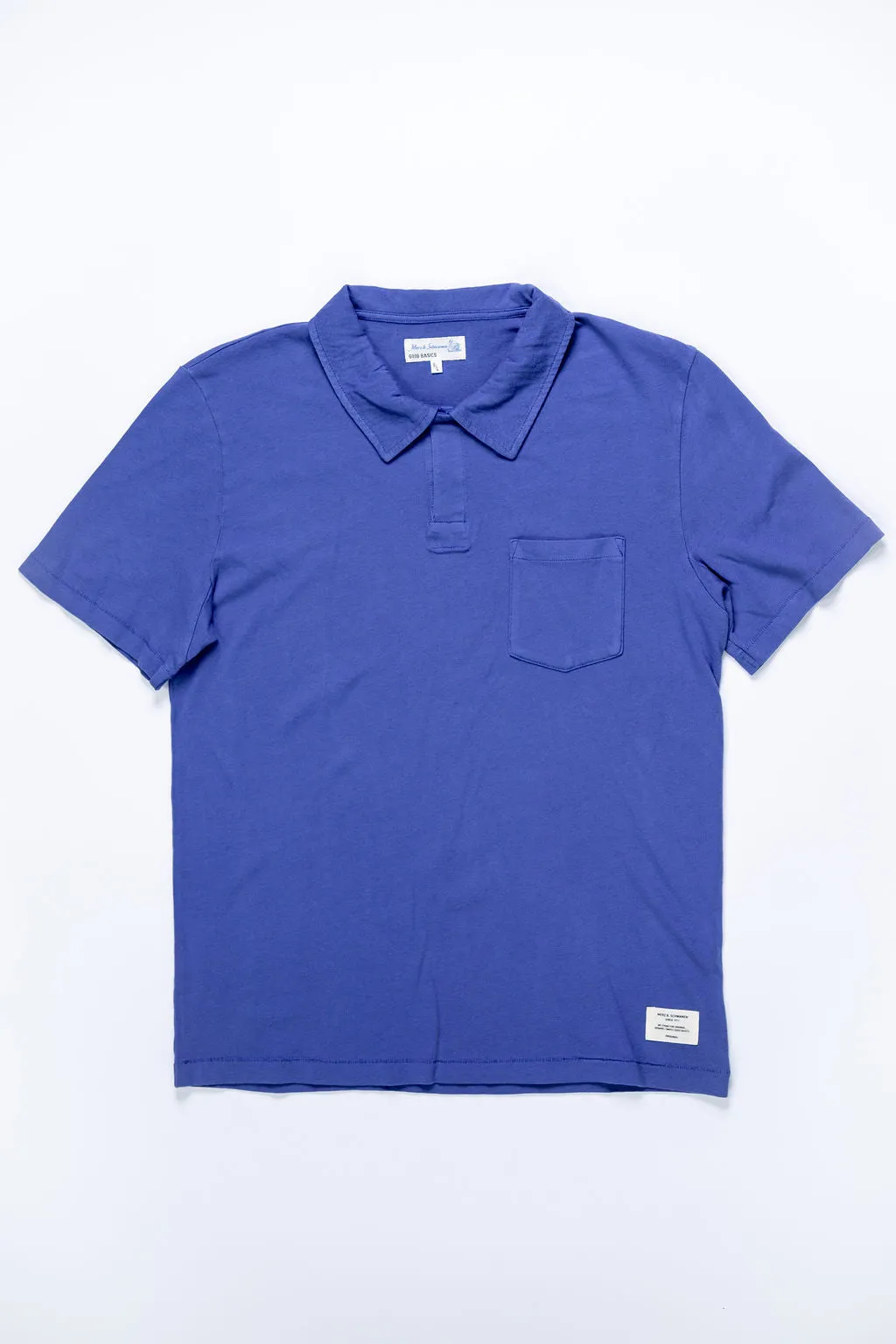 Merz b. Schwanen PLP04 Relaxed FIt Polo Shirt 7.1oz Organic Cotton - Vintage Blue