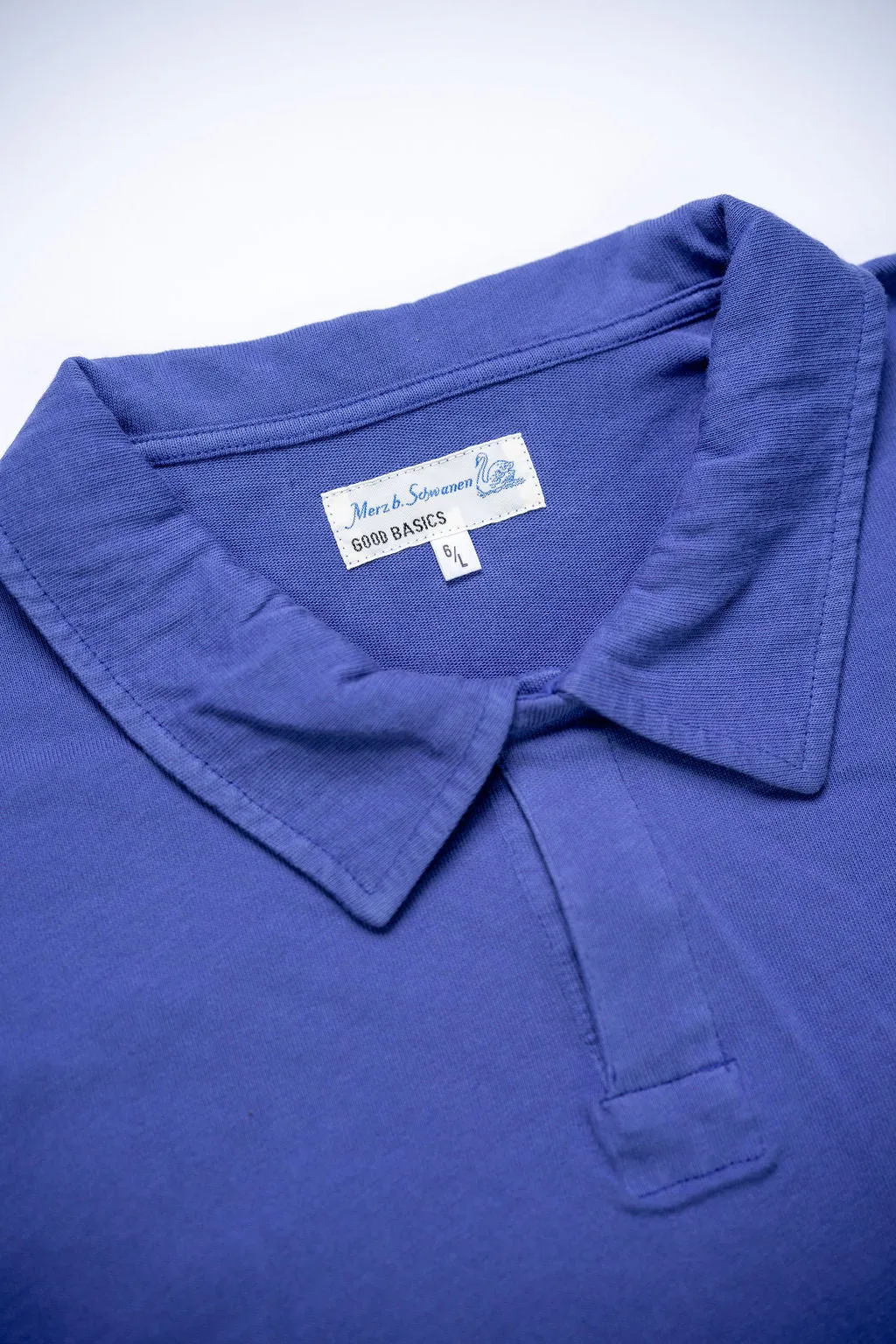 Merz b. Schwanen PLP04 Relaxed FIt Polo Shirt 7.1oz Organic Cotton - Vintage Blue