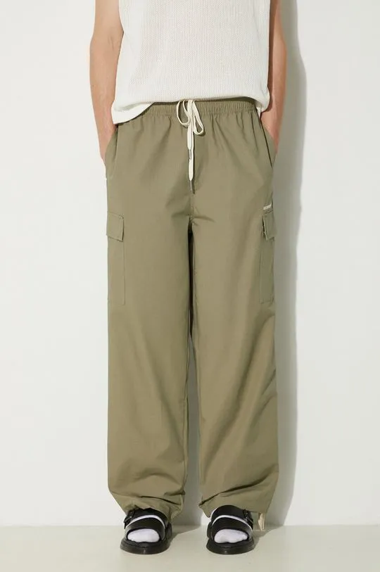 MKI MIYUKI ZOKU cotton trousers Ripstop Cargo Trousers green color RIPSTOP.CARGO.TROUSERS