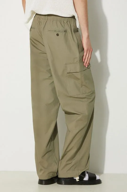 MKI MIYUKI ZOKU cotton trousers Ripstop Cargo Trousers green color RIPSTOP.CARGO.TROUSERS