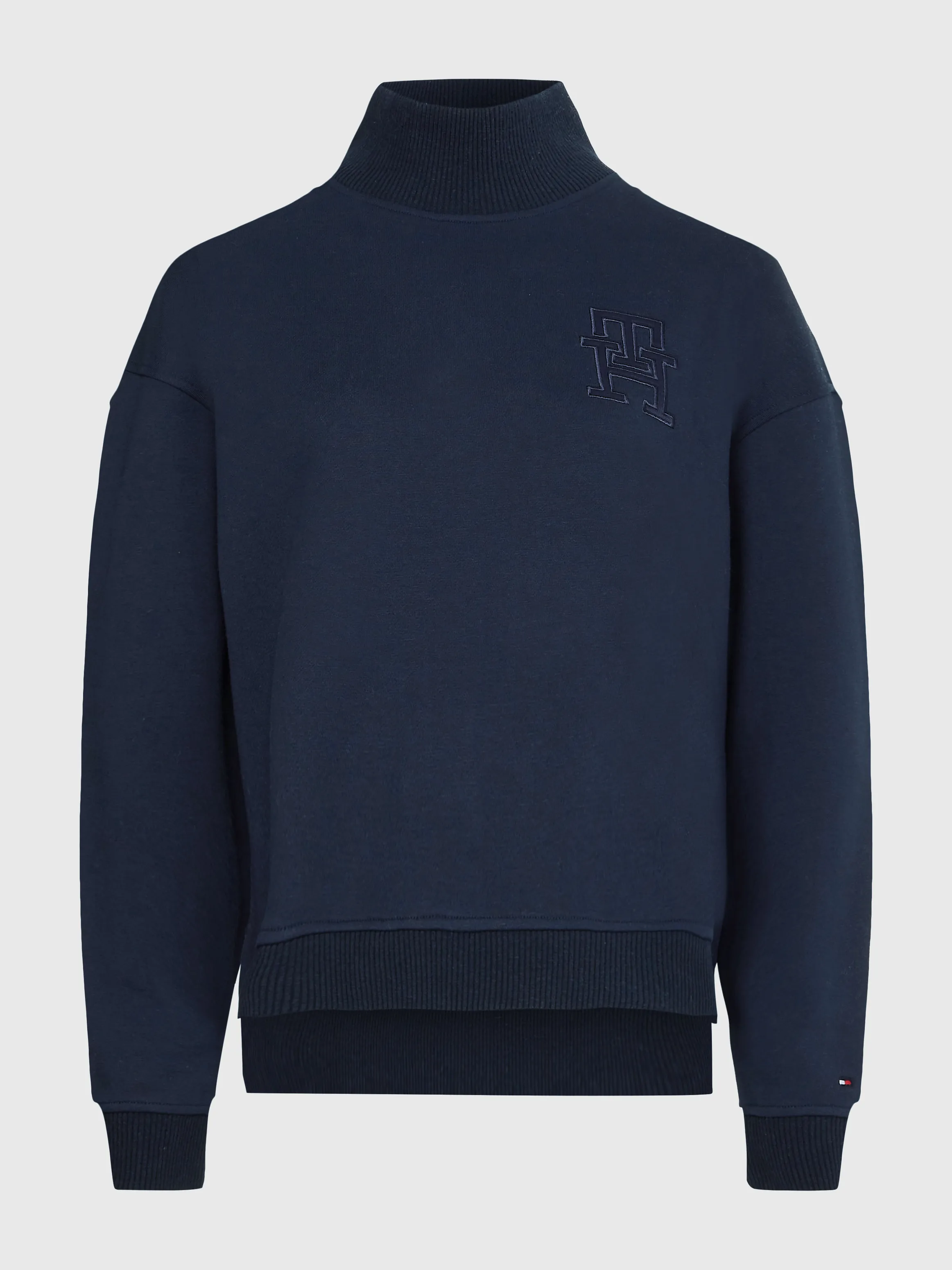 Monogram Applique Relaxed Mock Turtleneck Sweatshirt | Sweatshirts & Hoodies | Tommy Hilfiger