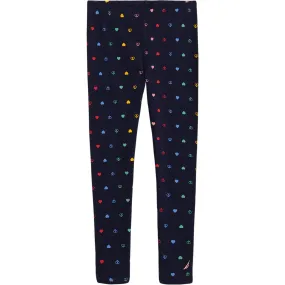 Nautica Little Girls' Heart Legging (4-6X) Navy