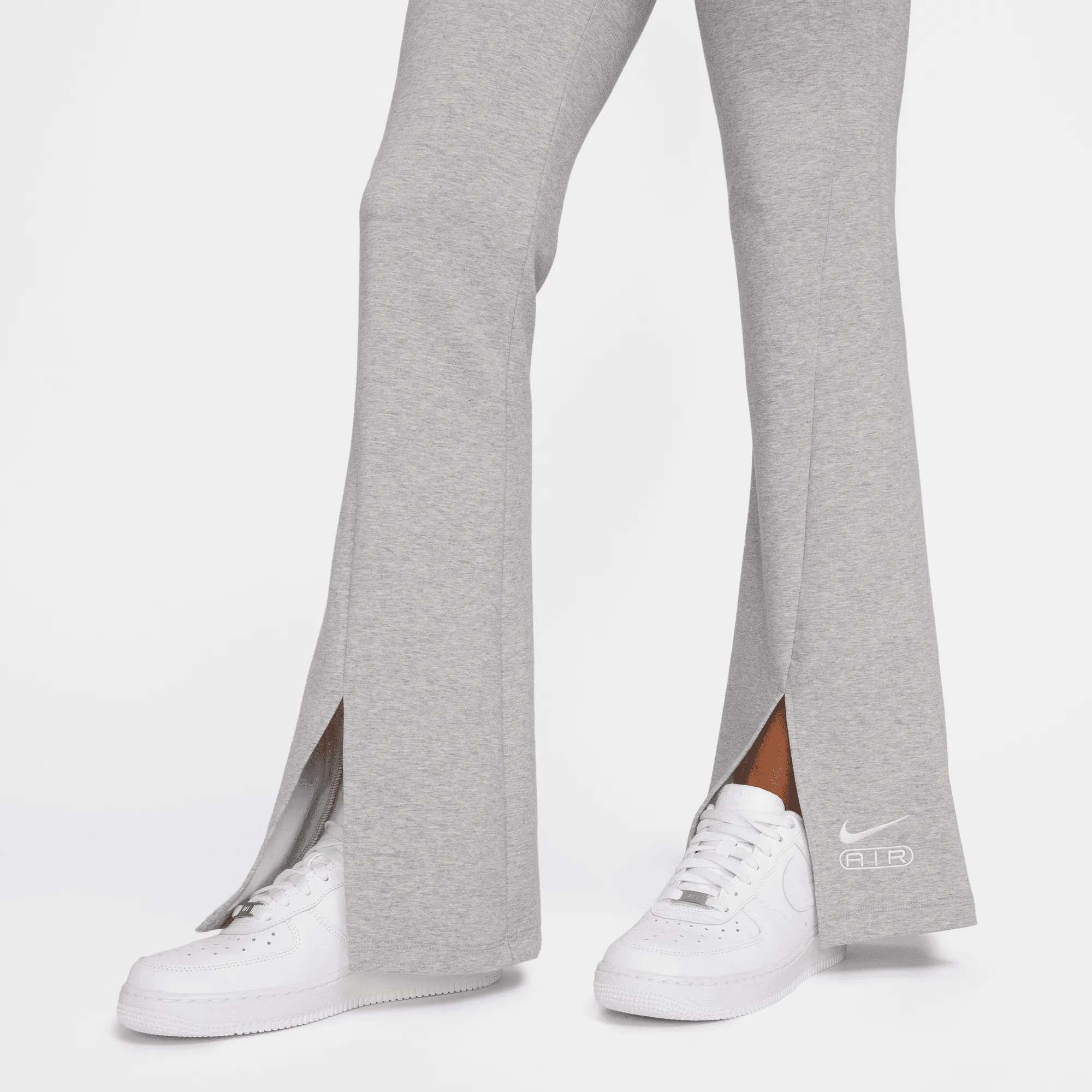 Nike Air Women's Dark Heather Grey High-Waisted Full-Length Split-Hem Leggings