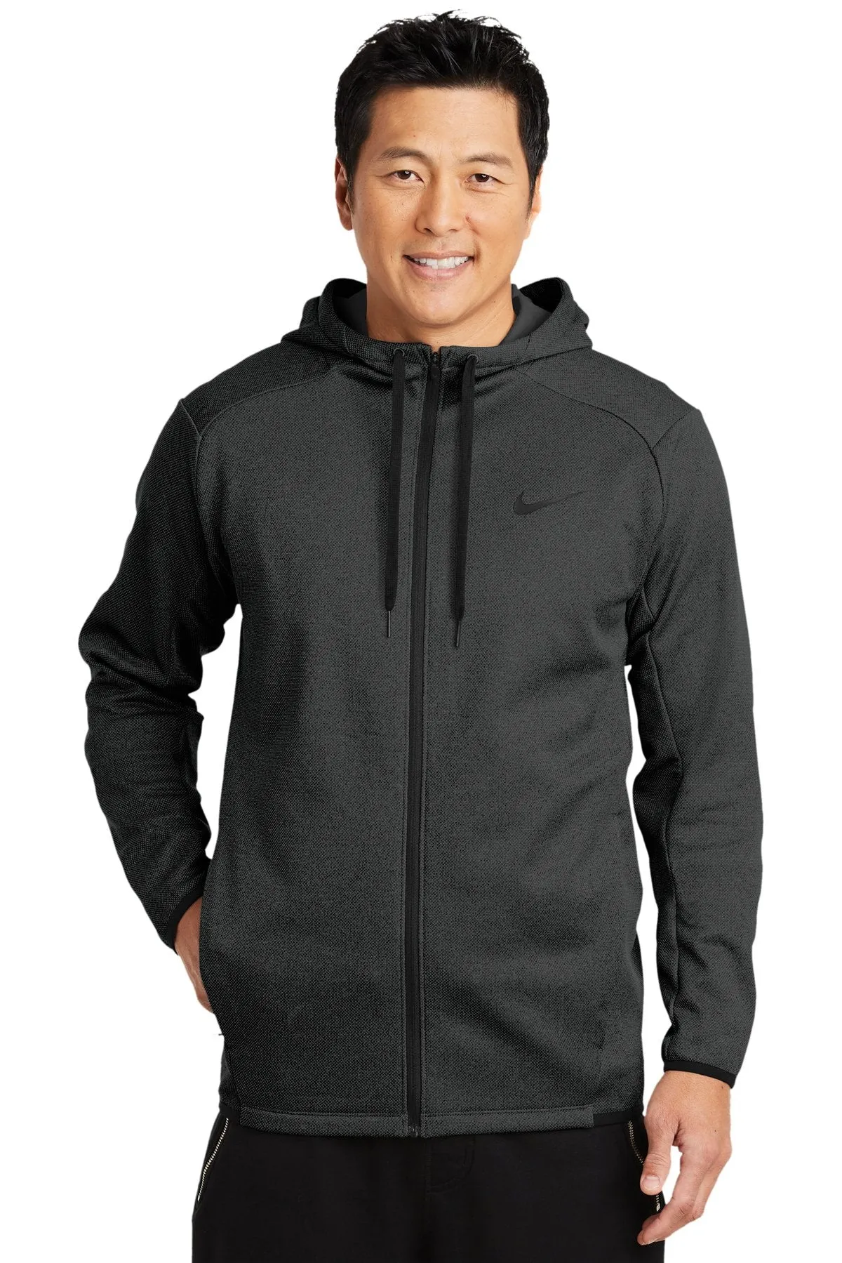 Nike Therma-FIT Textured Fleece Full-Zip Hoodie Black NKAH6268