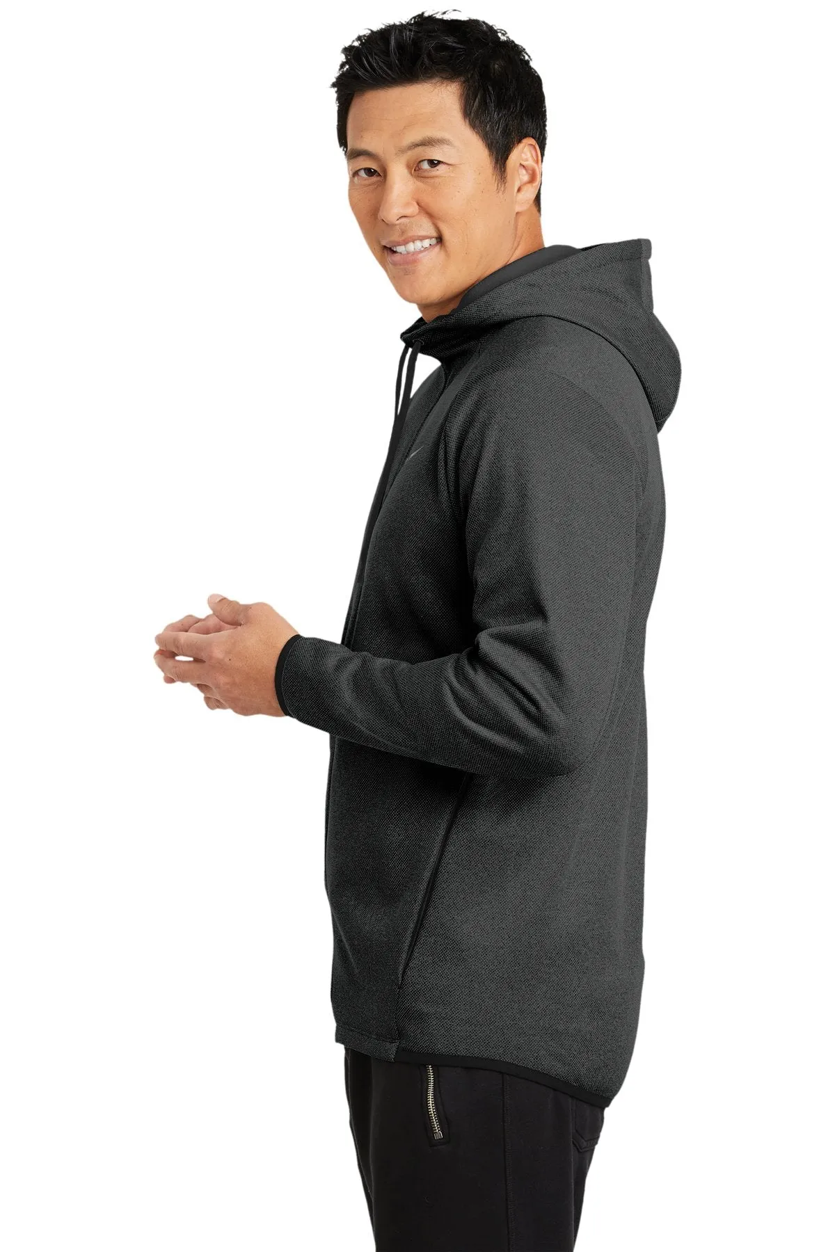 Nike Therma-FIT Textured Fleece Full-Zip Hoodie Black NKAH6268