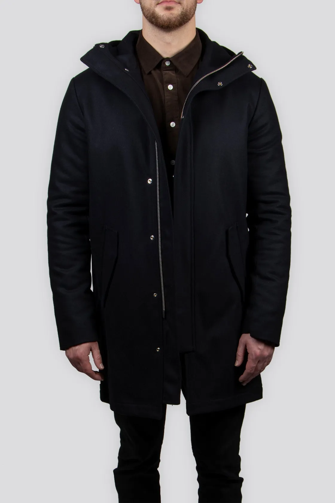 NN07 Long Fishtail Navy Falcon Jacket