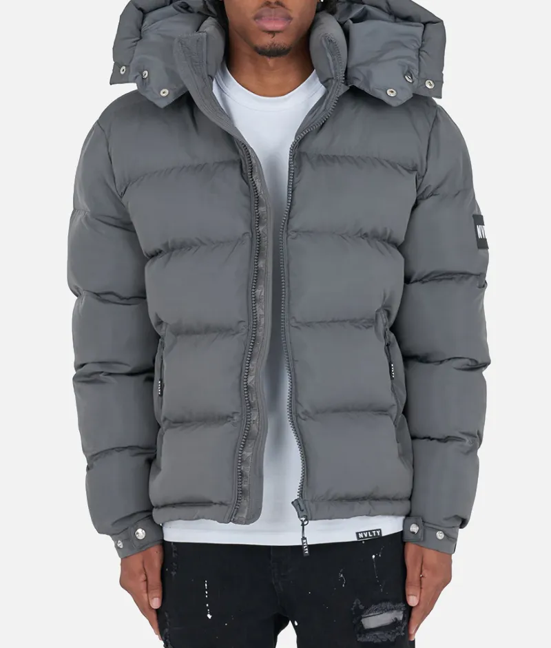 Nvlty Essential Puffer Jacket Charcoal Grey | Upto 30% Off