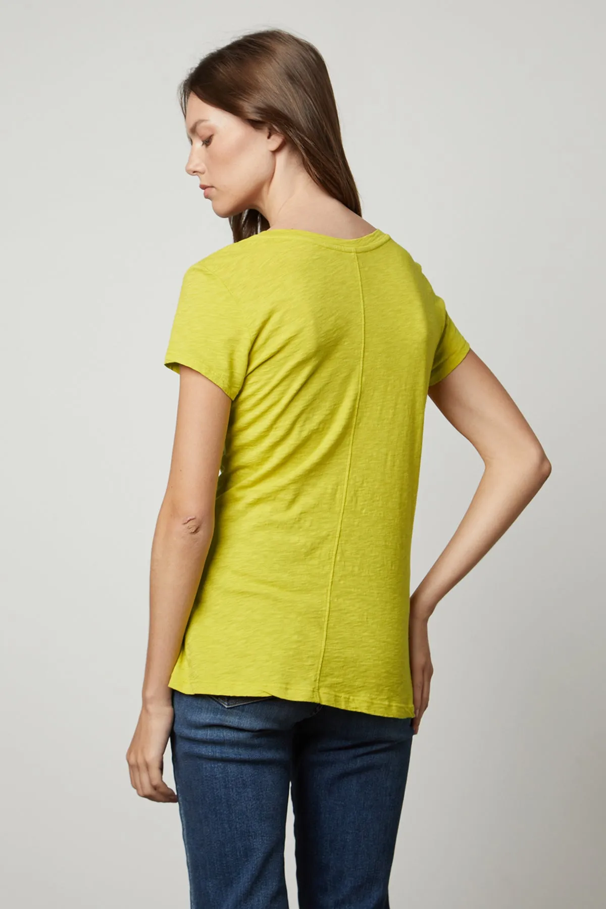 ODELIA COTTON SLUB CREW NECK TEE