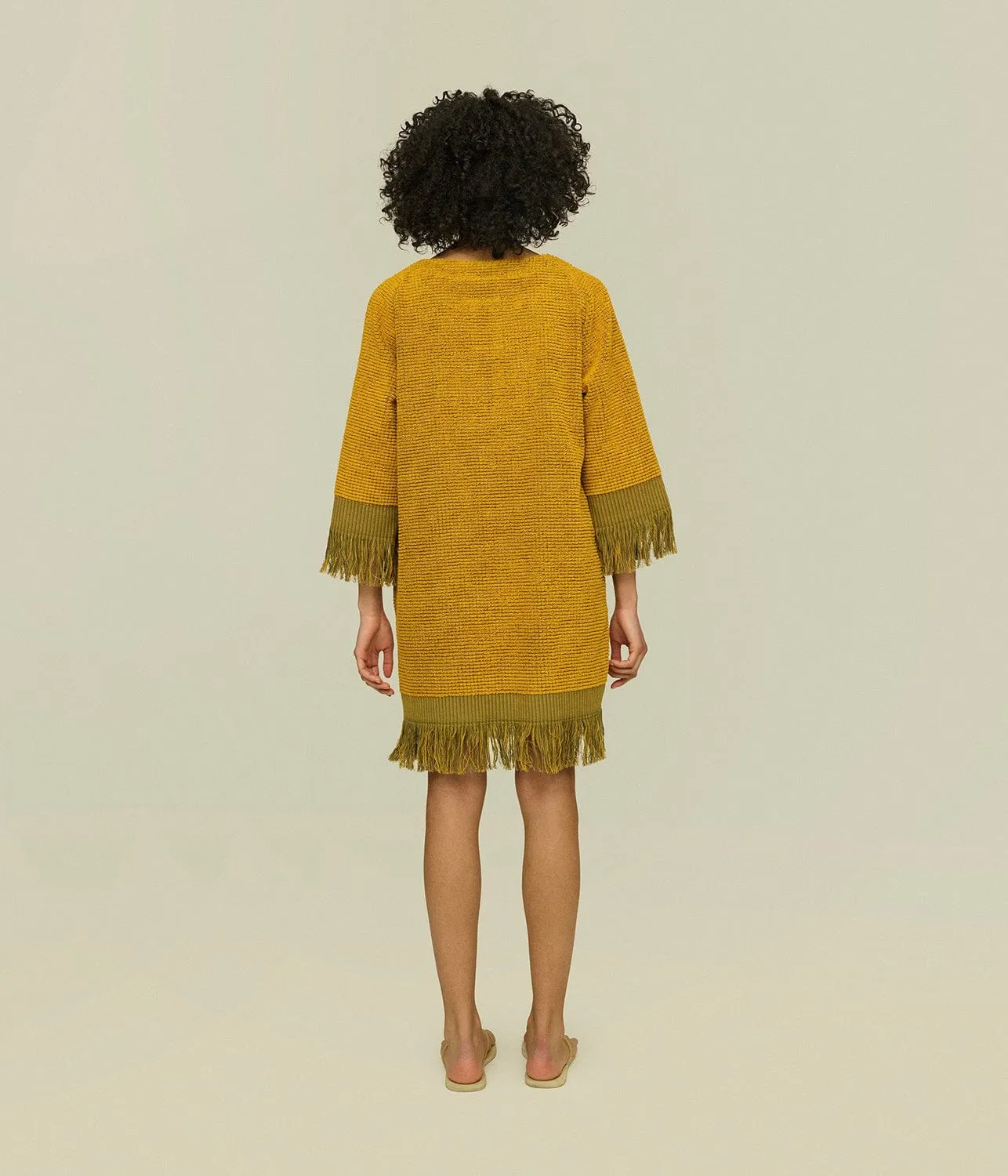 ODILIA TERRY DRESS- MUSTARD