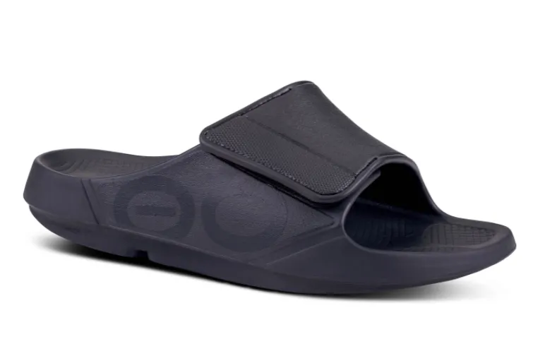 OOFOS UNISEX OOAHH (1550) SPORT FLEX SANDAL- BLACK MATTE