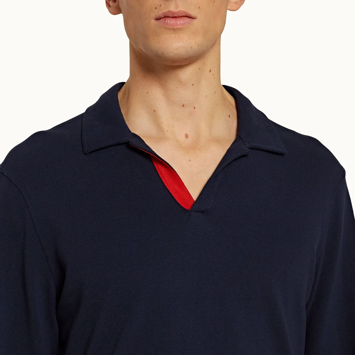 Orlebar Brown - Felix LS Tape Resort Polo Shirt in Navy