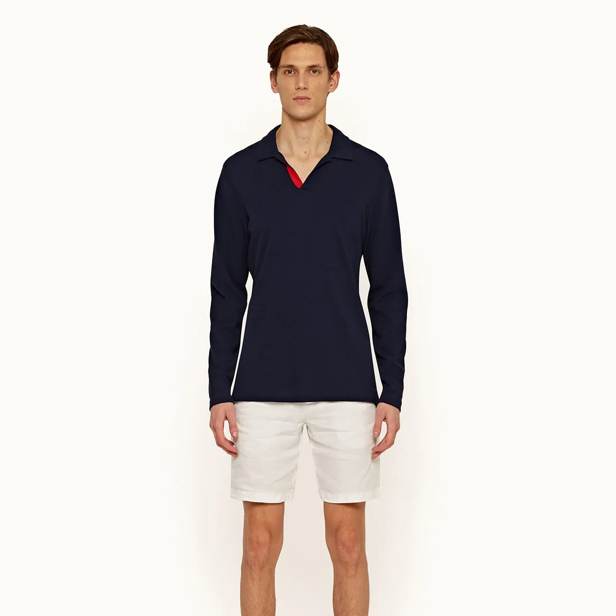 Orlebar Brown - Felix LS Tape Resort Polo Shirt in Navy