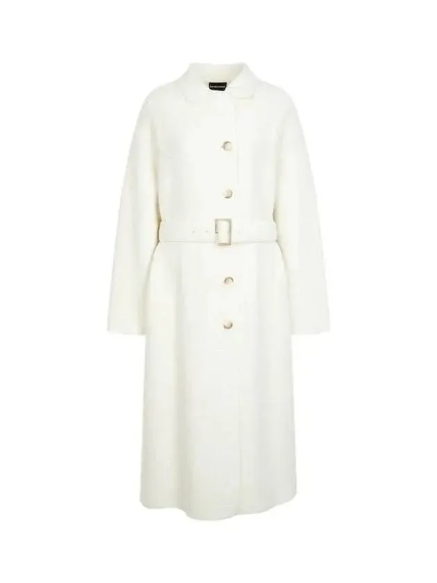 Overseas Station Season Big Chance 8 18 Women s Belted Single Boucle Coat Ivory 270447