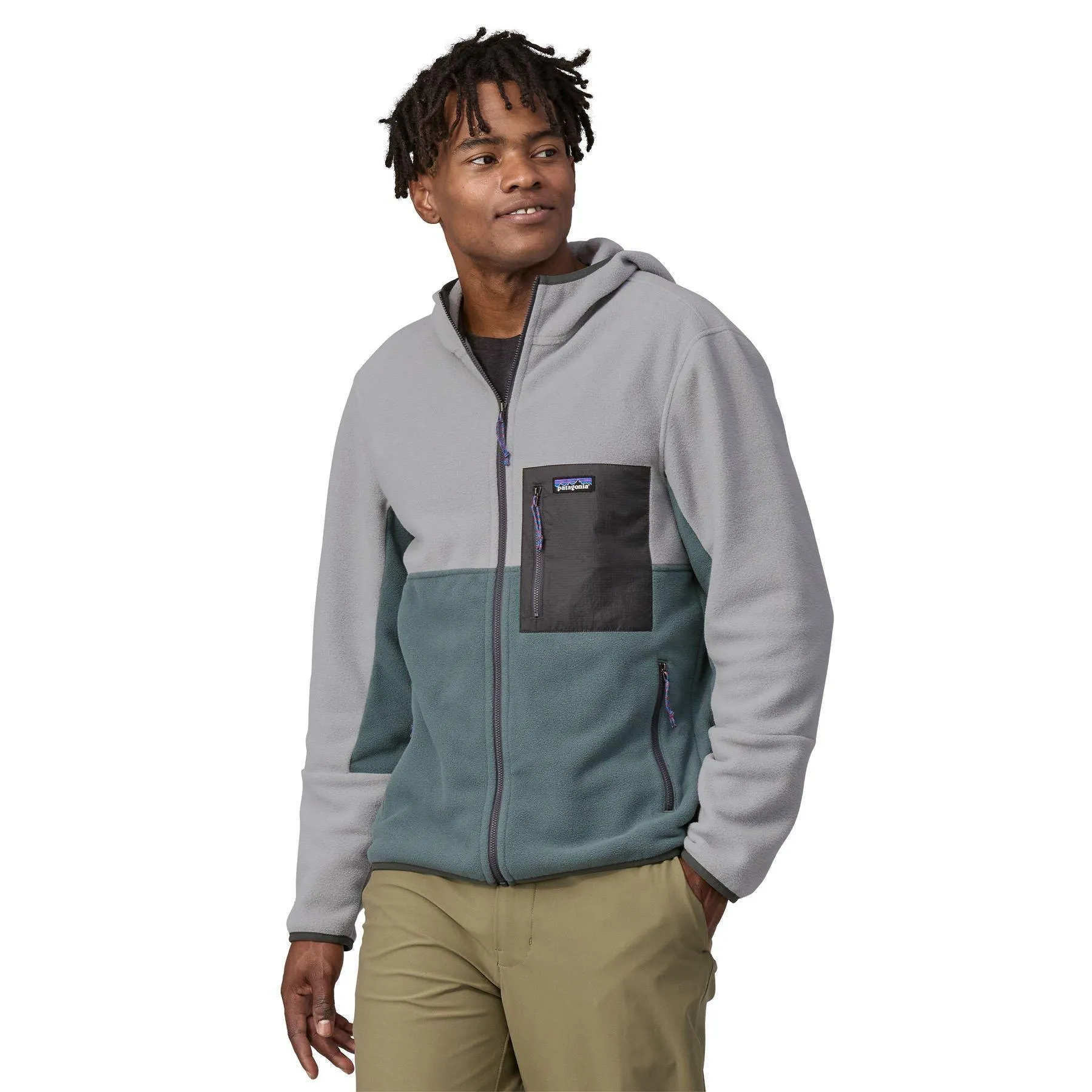 Patagonia Men's Microdini Fleece Hoody - Grey / Green | Tiso