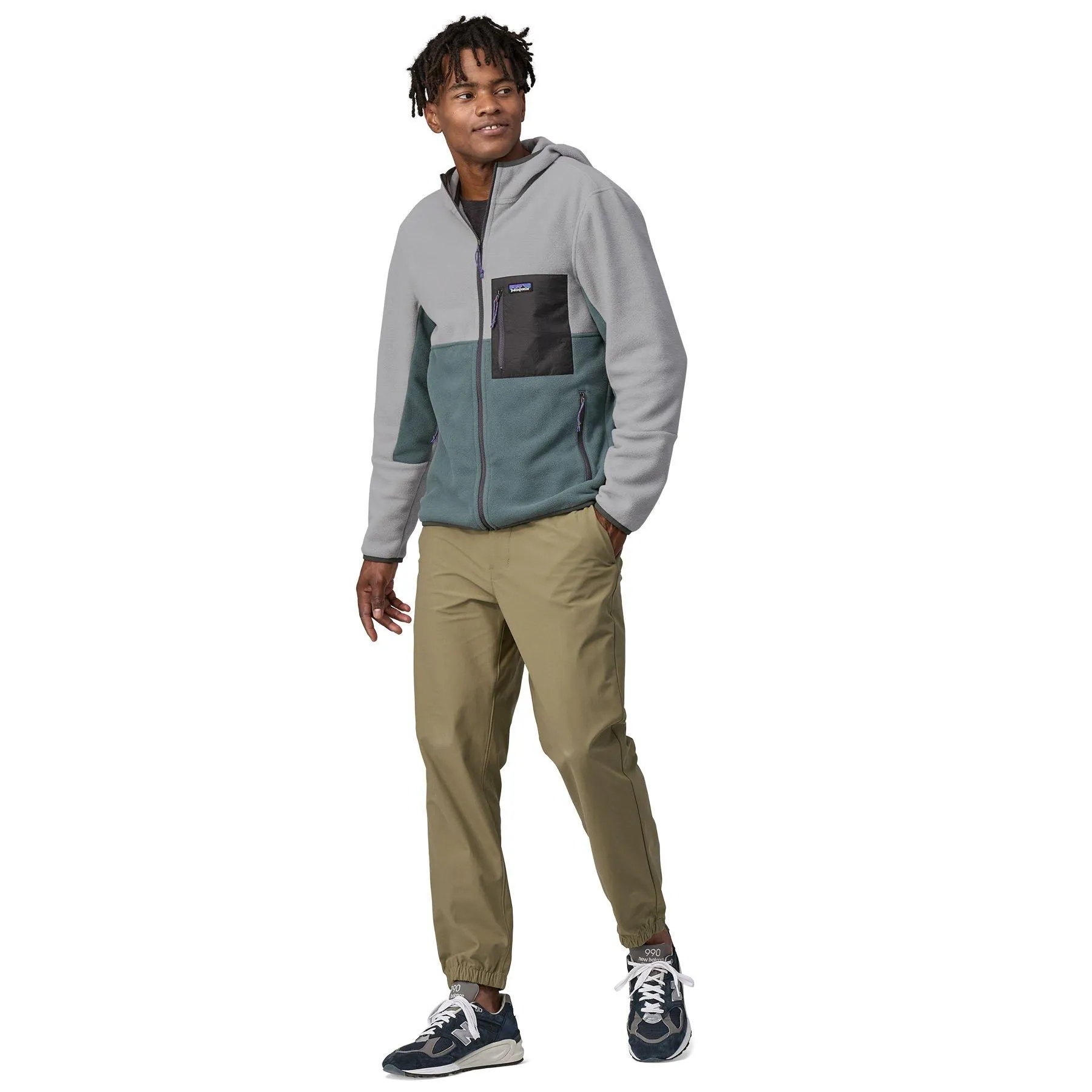 Patagonia Men's Microdini Fleece Hoody - Grey / Green | Tiso