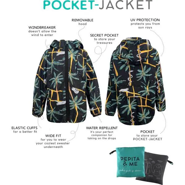 Pepita & Me A Dormir Print Pocket Jacket, Multicolors