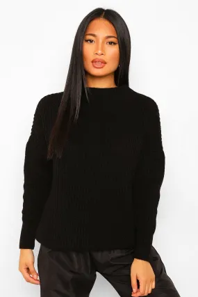 Petite High Neck Oversized Sweater