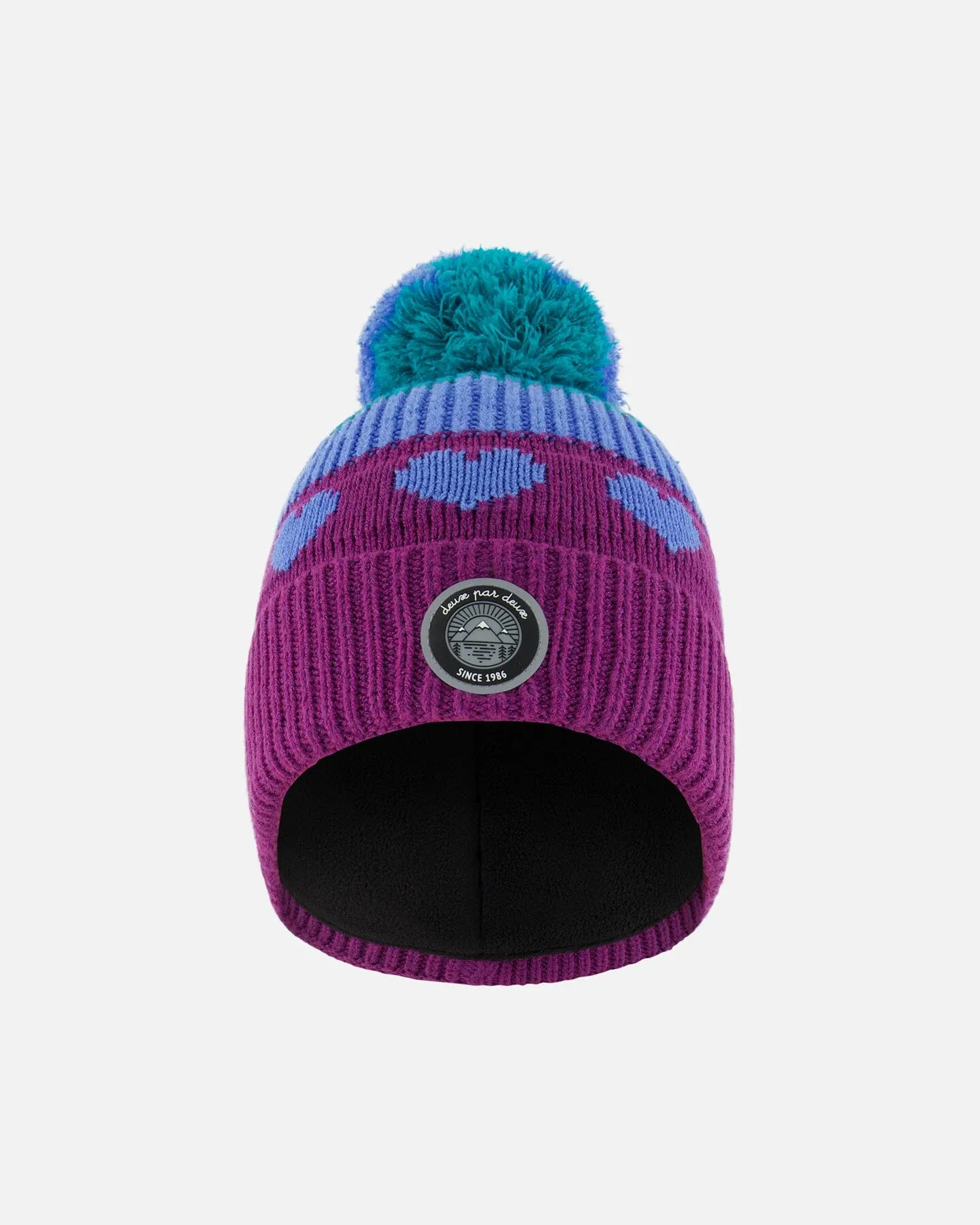 Pompom Knit Hat Gradient Mauve