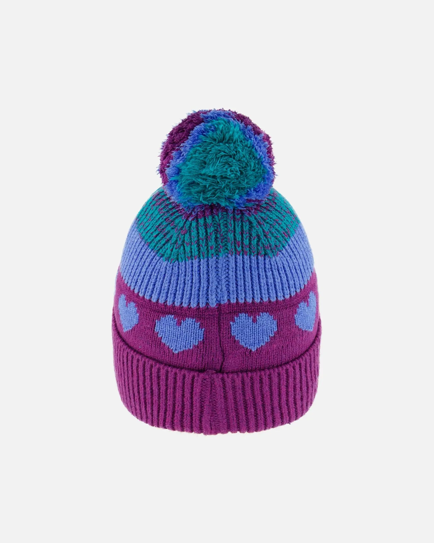 Pompom Knit Hat Gradient Mauve