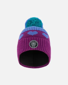 Pompom Knit Hat Gradient Mauve