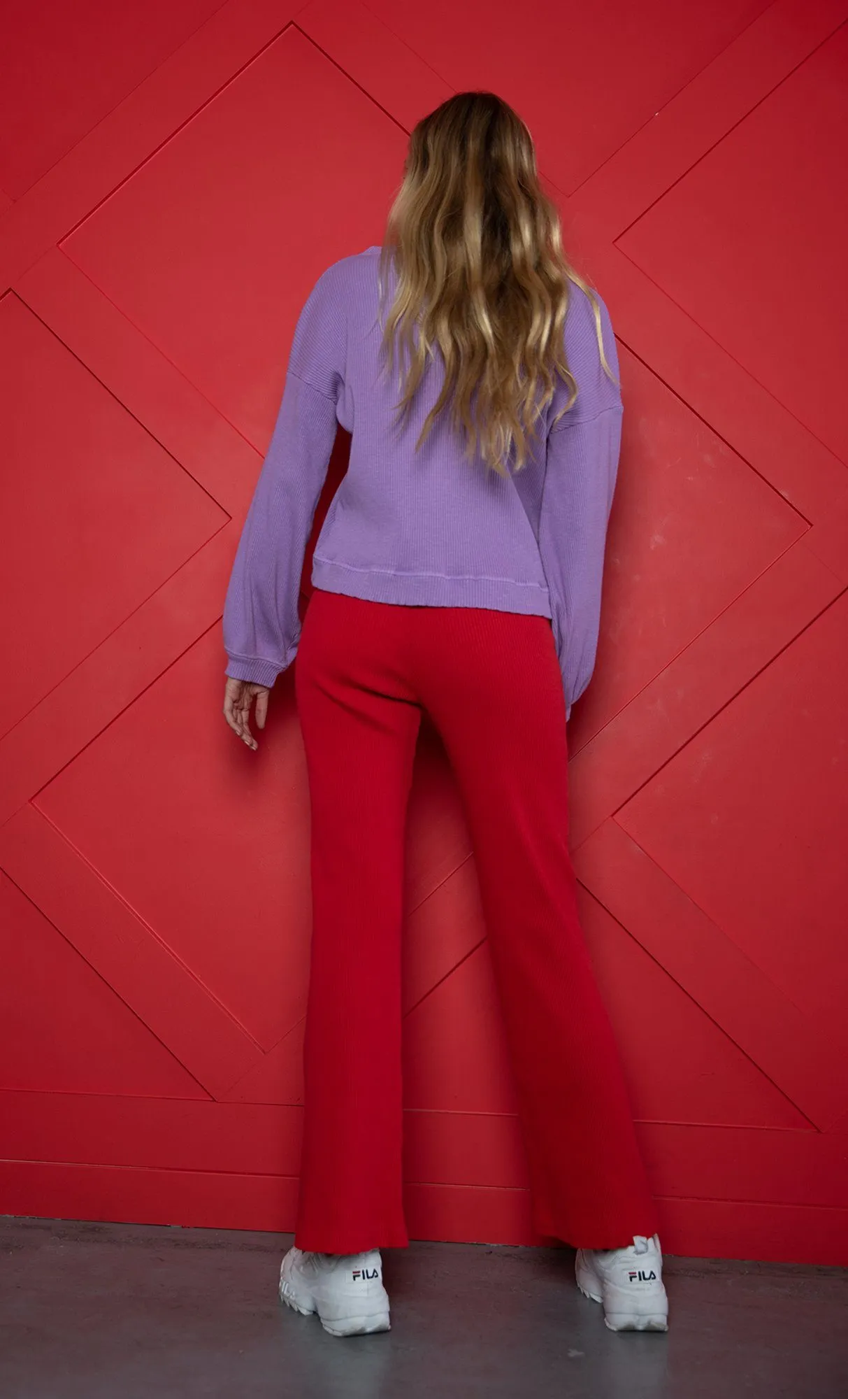 Red Wide Leg Pants