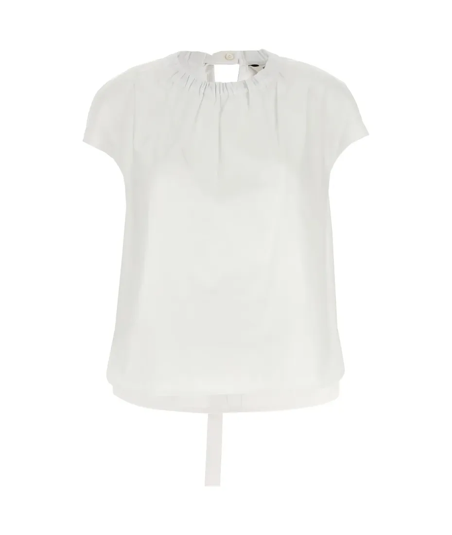 S Max Mara  |Plain Cotton Short Sleeves Shirts & Blouses