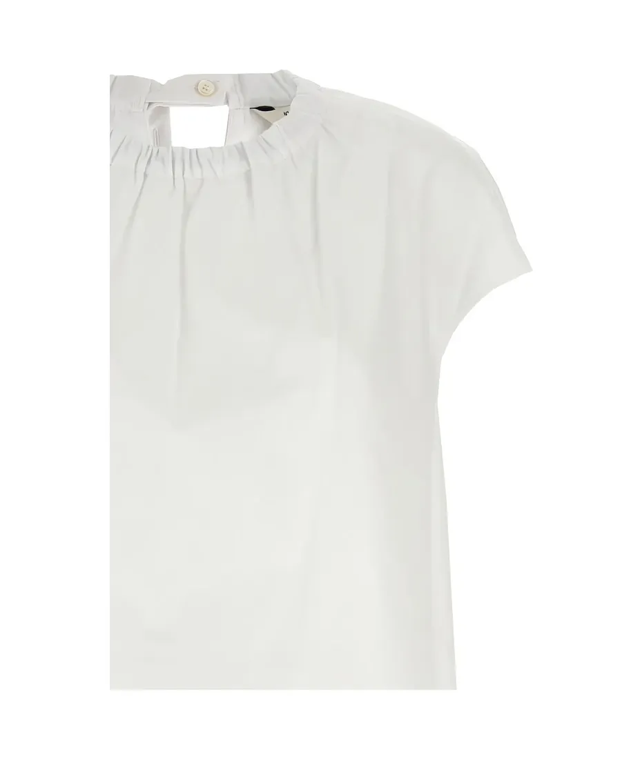 S Max Mara  |Plain Cotton Short Sleeves Shirts & Blouses