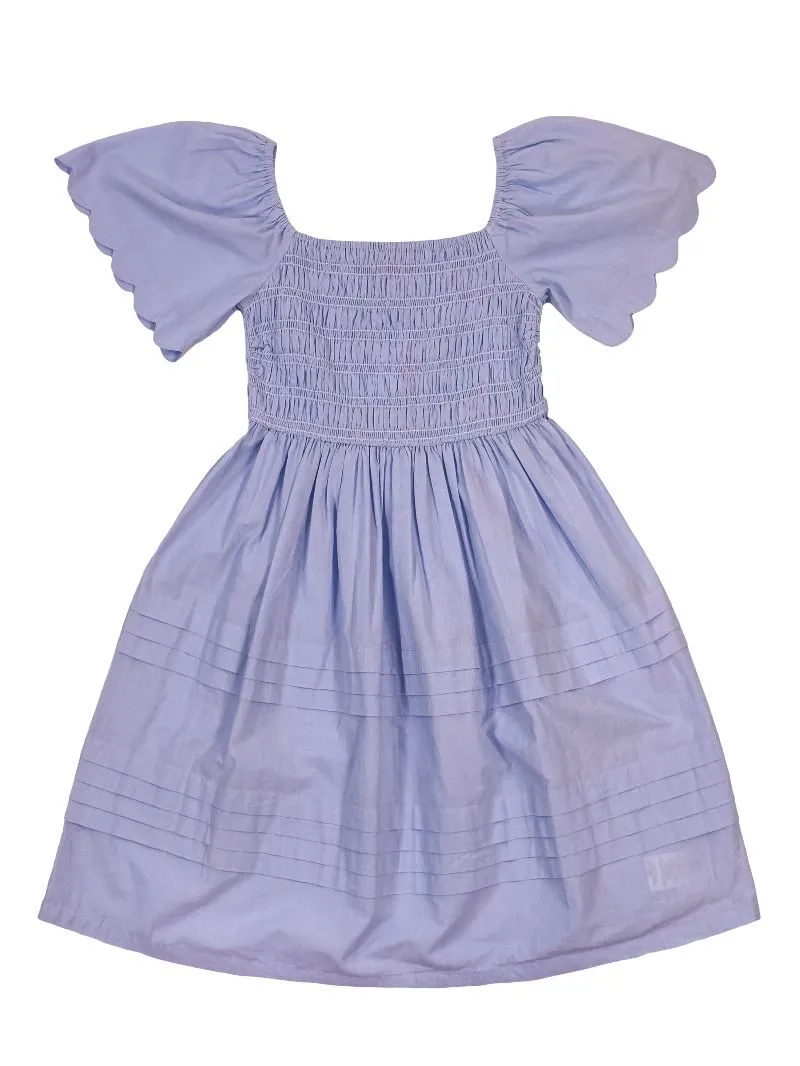 Selene Scallop Dress in Sky