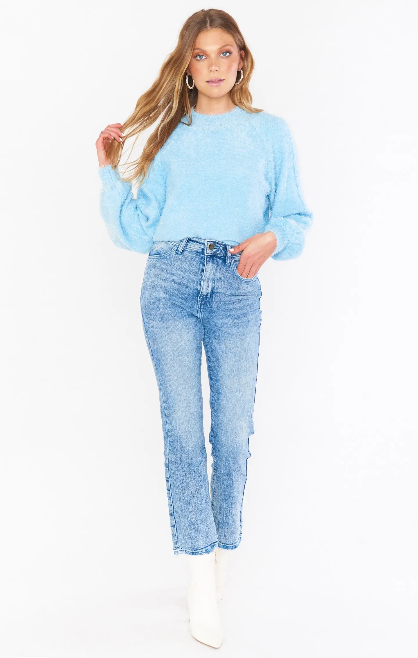 SHOW ME YOUR MUMU - VIENNA SWEATER FROSTY BLUE KNIT