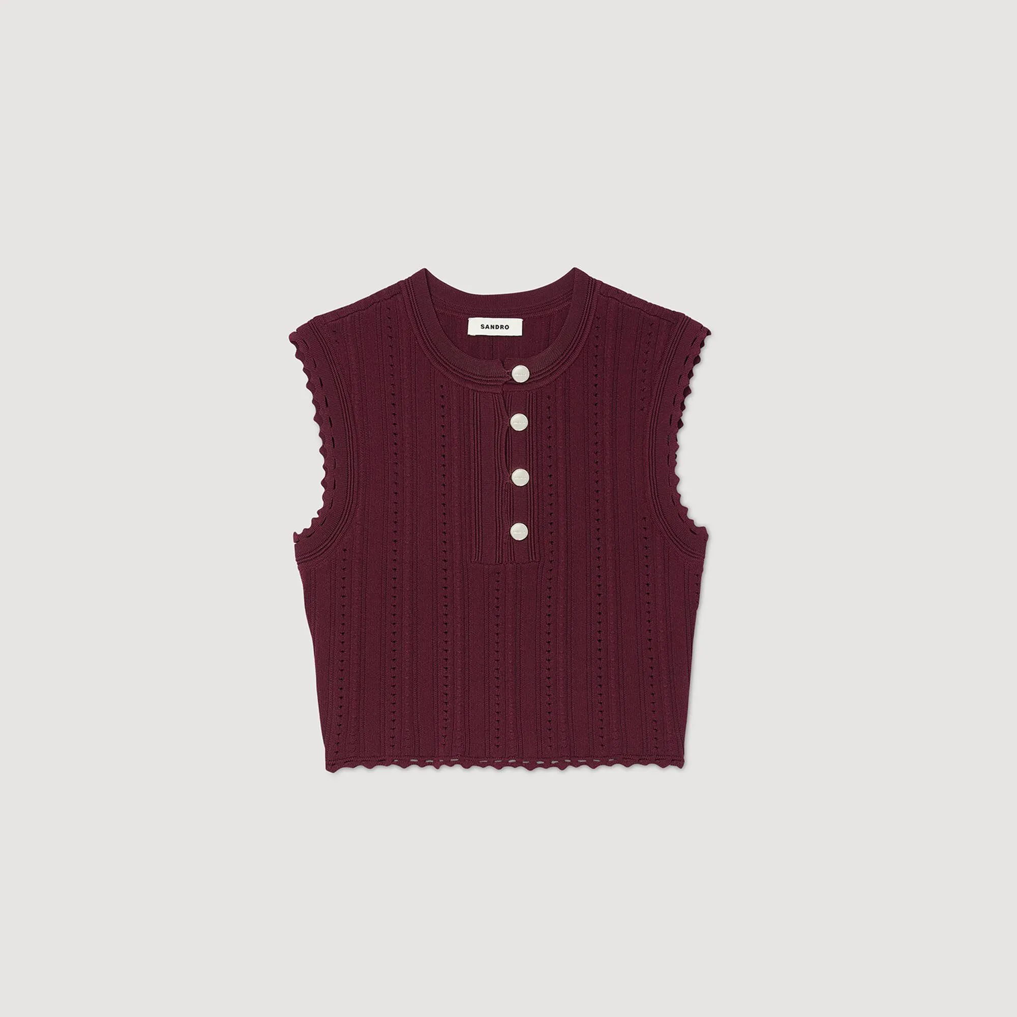 Sleeveless Short Sweater