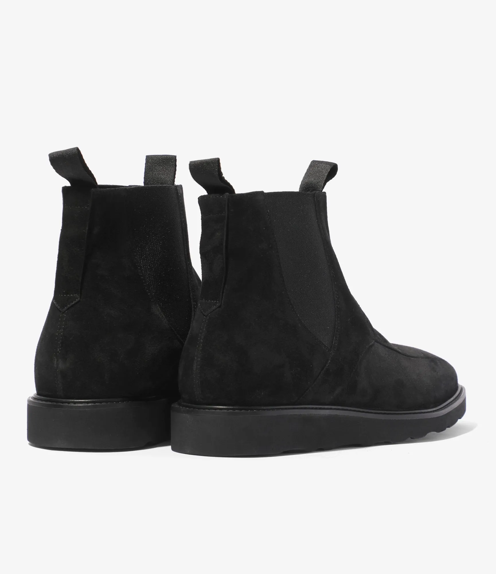 Square Toe Chelsea Boot – Black Suede