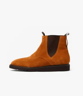 Square Toe Chelsea Boot – Brown Suede