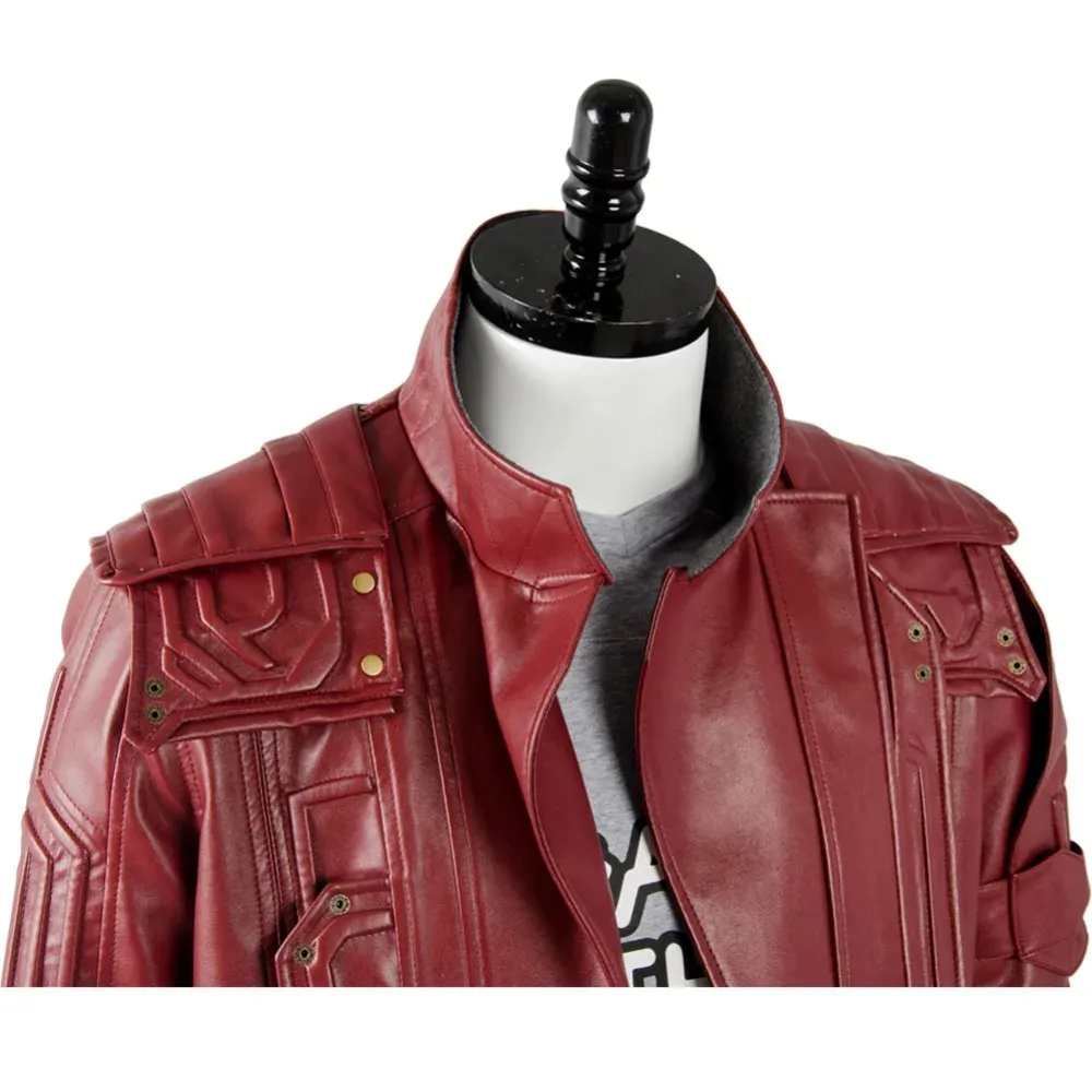 Starlord Halloween Maroon Color Latest Design Leather Costume - Famous Jackets