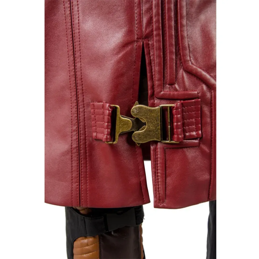 Starlord Halloween Maroon Color Latest Design Leather Costume - Famous Jackets