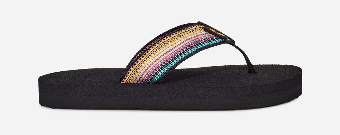 Teva Girls Mush II Flip Flop Sandal- Antiguous Black Multi