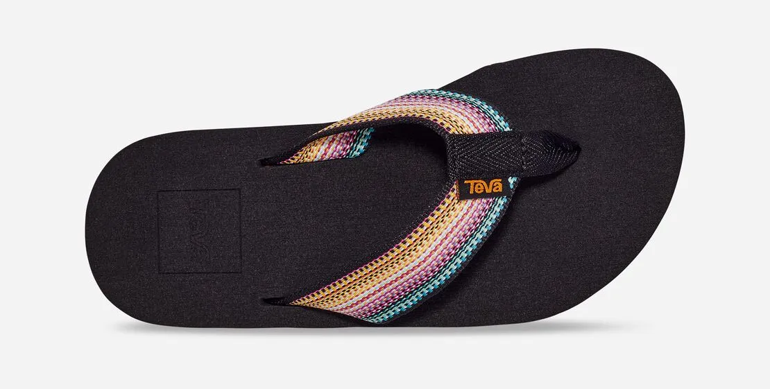 Teva Girls Mush II Flip Flop Sandal- Antiguous Black Multi