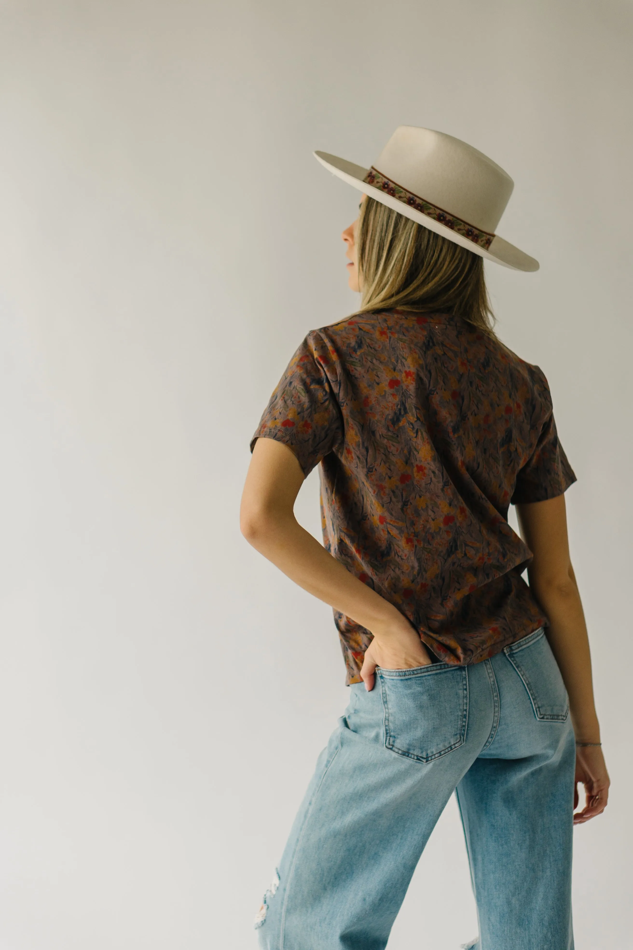 The Shaniko Short Sleeve Tee in Mocha Floral