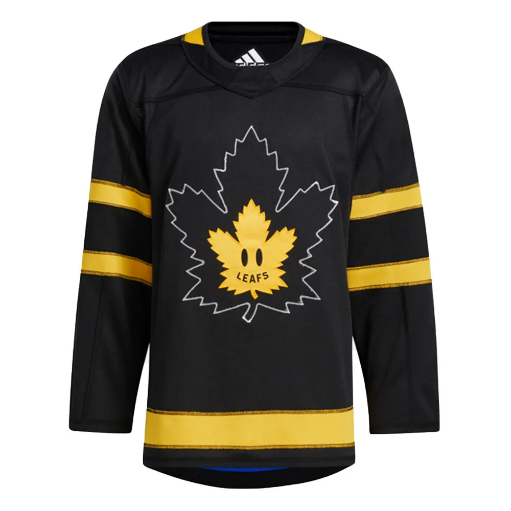 TORONTO MAPLE LEAFS x DREW HOUSE ADIDAS ADIZERO PRIMEGREEN AUTHENTIC BLACK REVERSIBLE THIRD JERSEY