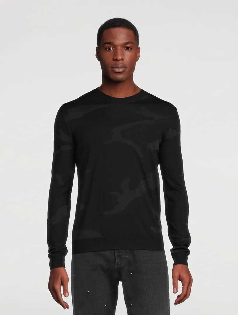 VALENTINO Crewneck Sweater Camouflage