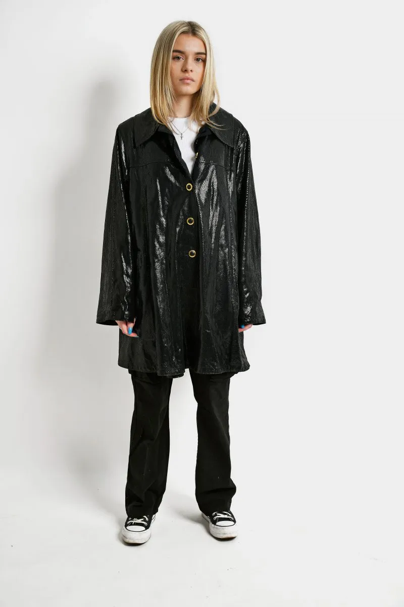 Vintage long coat jacket black