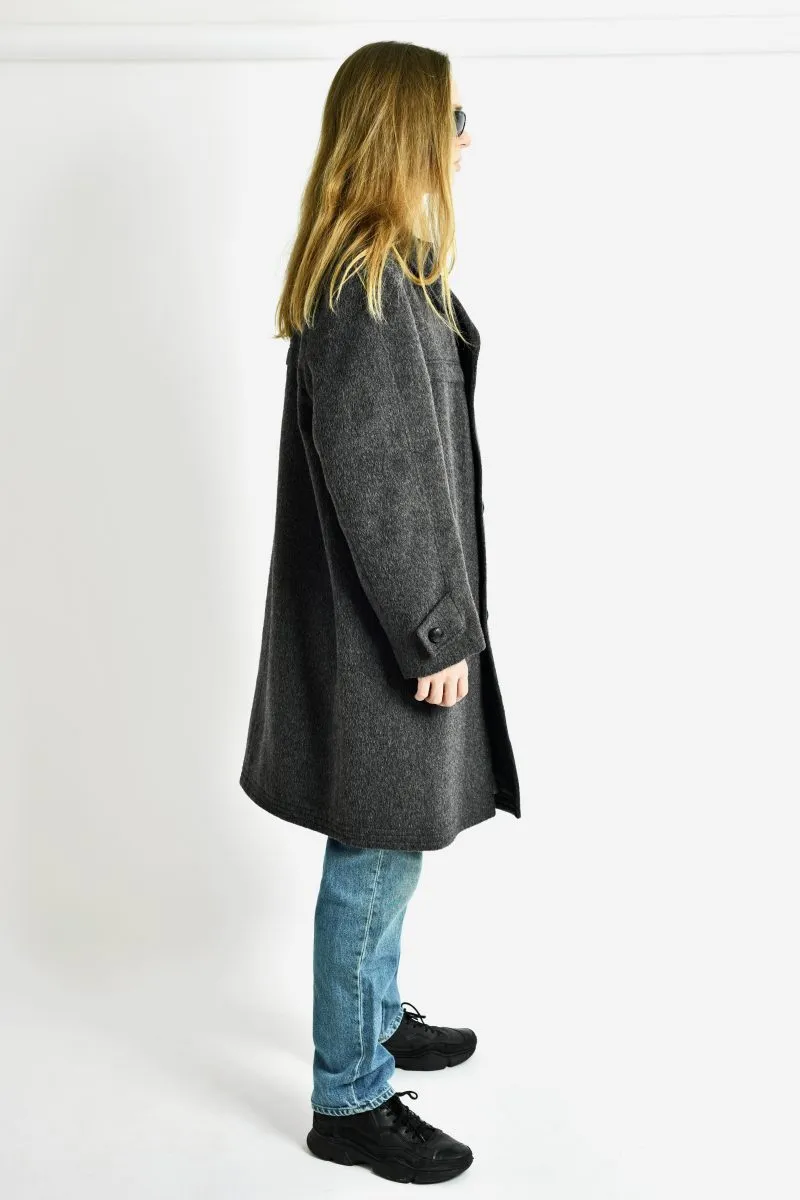 Vintage winter long coat grey