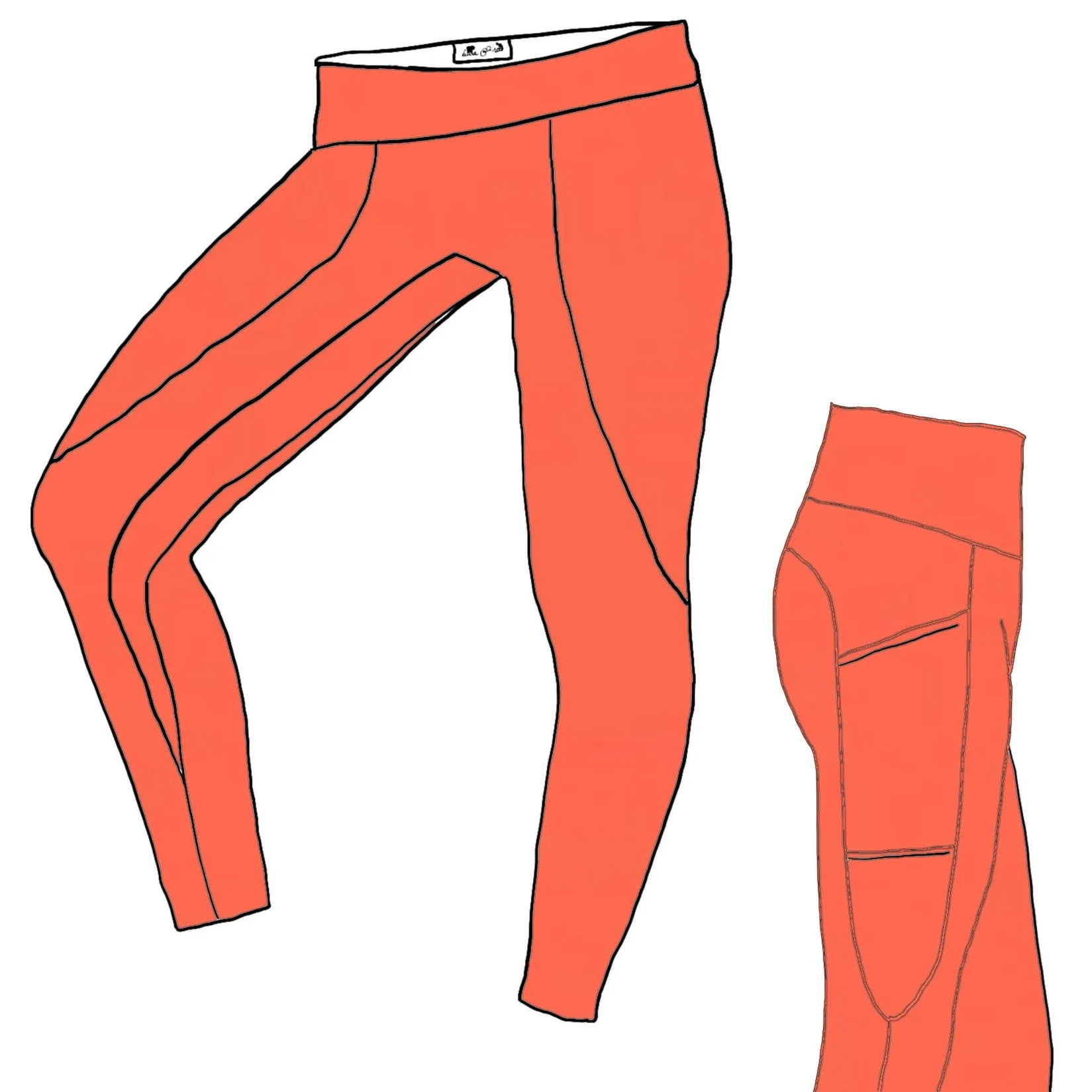 Vivid Coral YOGA - Ladies' Orion Leggings