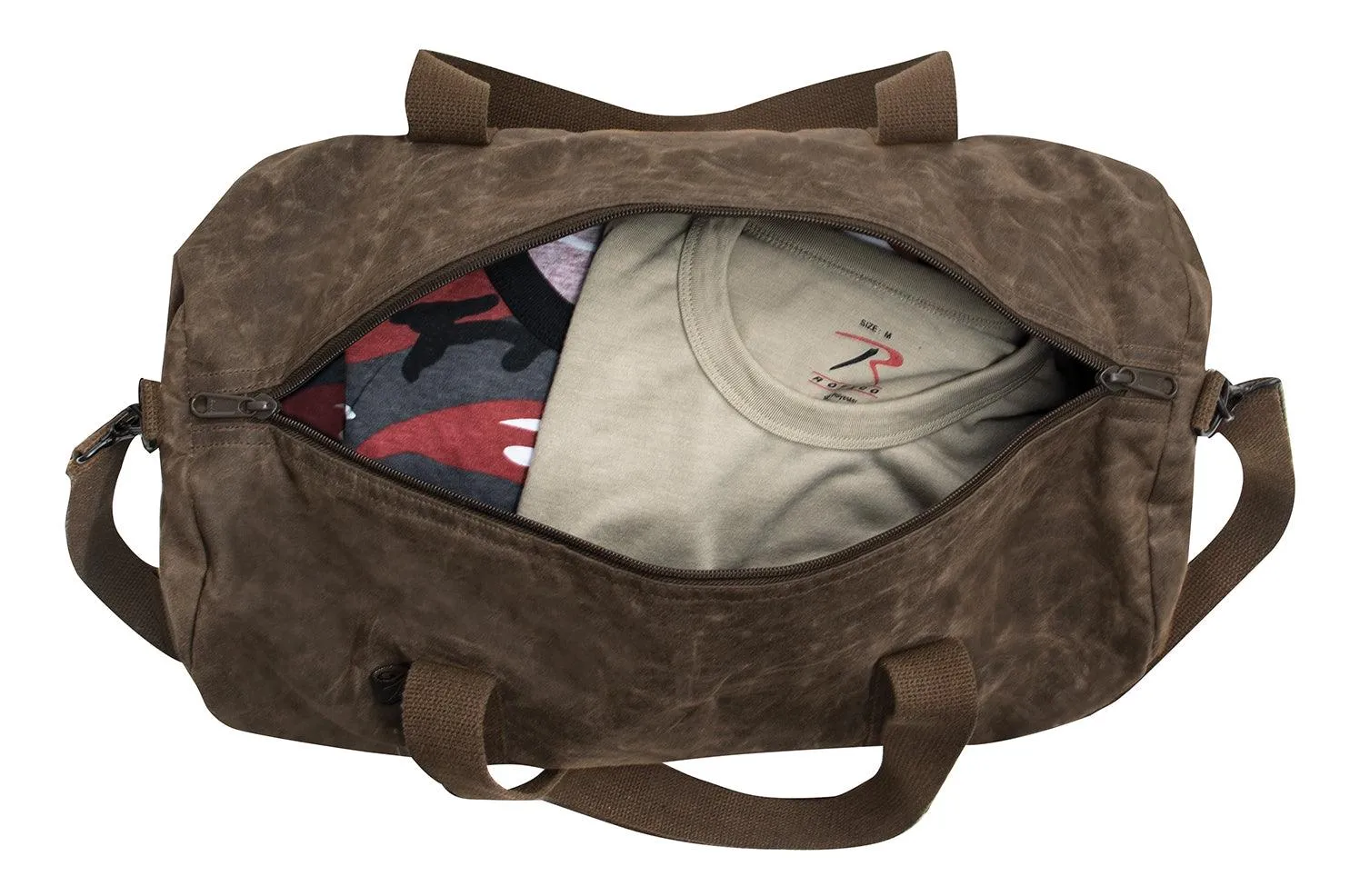 Waxed Canvas Shoulder Duffle Bag - 19 Inch