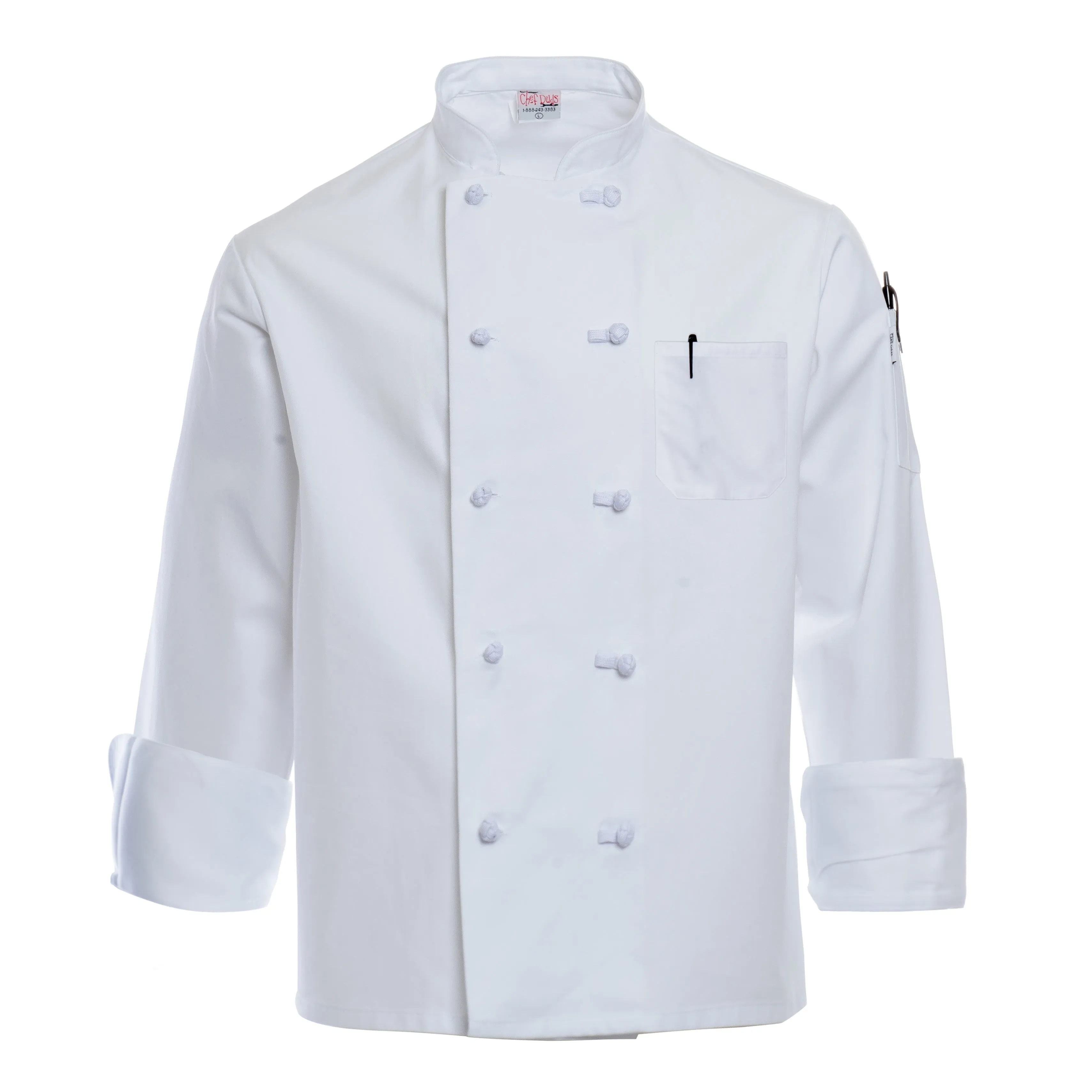 White Knot Button Chef Coat 4700