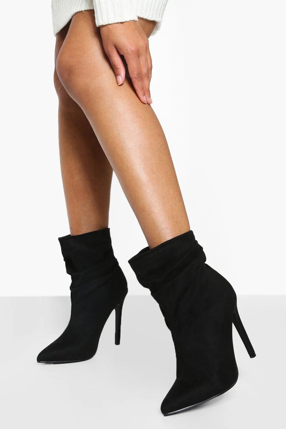 Wide Width Ruched Stiletto Ankle Boot