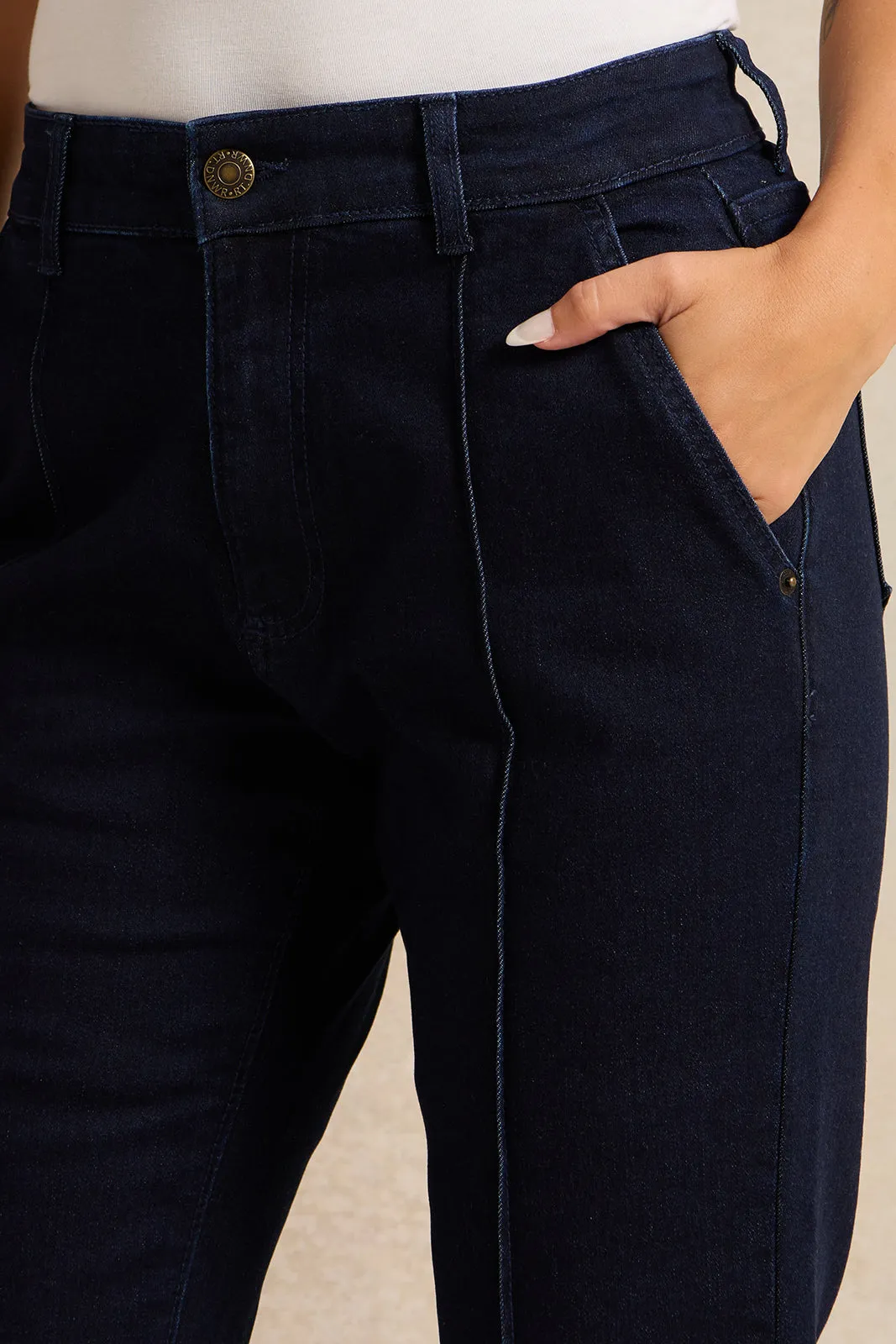 Women Navy Flared Jeans