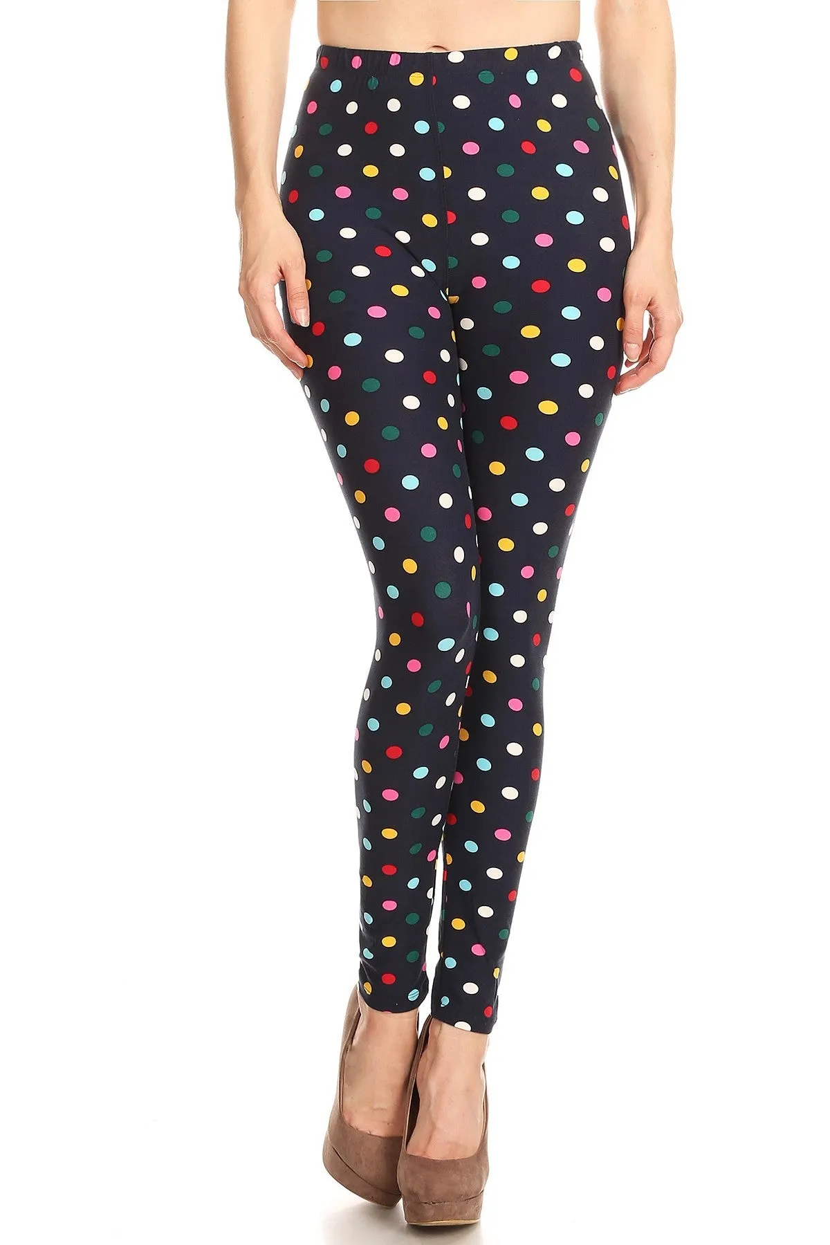 Women's Regular colorful Polka Dot Pattern Printed Leggings