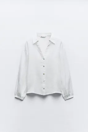 ZARA  |Linen Shirts & Blouses